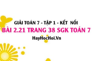 Giải bài 2.21 trang 38 Toán 7 Tập 1 SGK Kết nối tri thức